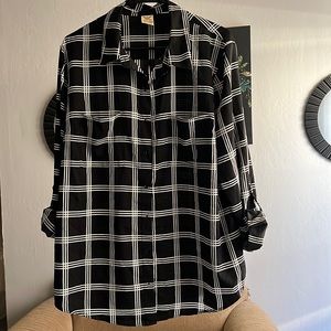 Black and white button up dress shirt